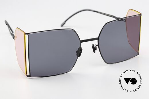 Mykita Helmut Lang HL003 Black Frame With Fluo Pink Sides, Qualitätsfassung könnte auch optisch verglast werden, Passend für Herren und Damen Mykita Helmut Lang HL003 Black Frame With Fluo Pink Sides, Qualitätsfassung könnte auch optisch verglast werden, Passend für Herren und Damen