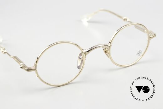 Chrome Hearts Edith F Kleine Runde Luxusbrille Gold, Fassung ist beliebig verglasbar (Gleitsicht), Passend für Herren und Damen Chrome Hearts Edith F Kleine Runde Luxusbrille Gold, Fassung ist beliebig verglasbar (Gleitsicht), Passend für Herren und Damen