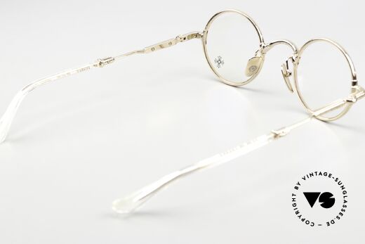 Chrome Hearts Edith F Kleine Runde Luxusbrille Gold, ungetragenes Exemplar mit orig. Etui & Tuch, Passend für Herren und Damen Chrome Hearts Edith F Kleine Runde Luxusbrille Gold, ungetragenes Exemplar mit orig. Etui & Tuch, Passend für Herren und Damen