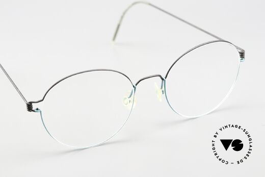 Lindberg Panto 48 Air Titan Rim Alter 90er Jahre Klassiker, ungetragenes Designerstück + orig. Lindberg Magnet-Etui, Passend für Herren und Damen