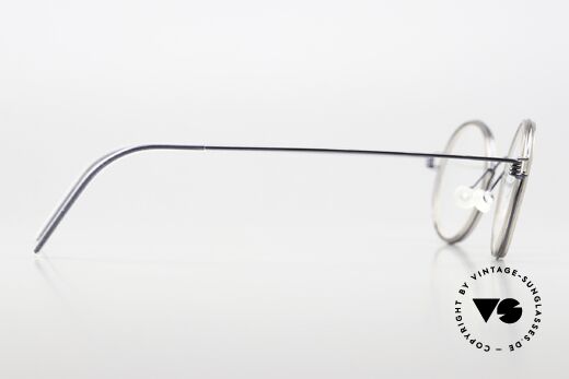 Lindberg Harley Air Titan Rim Unisex Vintage Brille Rund, Fassung kann beliebig (optisch / Sonne) verglast werden, Passend für Herren und Damen