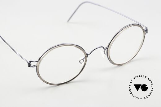 Lindberg Harley Air Titan Rim Unisex Vintage Brille Rund, ungetragenes Einzelstück + original Lindberg Magnet-Etui, Passend für Herren und Damen