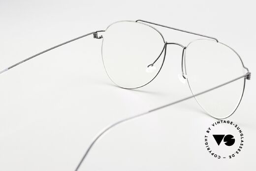 Lindberg Sonny 53 Air Titan Rim Aviator Designerbrille Schwarz, Größe: medium, Passend für Herren und Damen