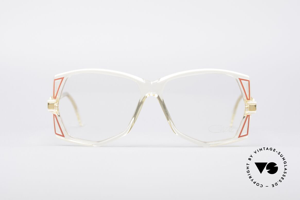 Cazal 172 Kristallklare 80er Brille, seltene Cazal-Designer Damenbrille aus den 1980ern, Passend für Damen