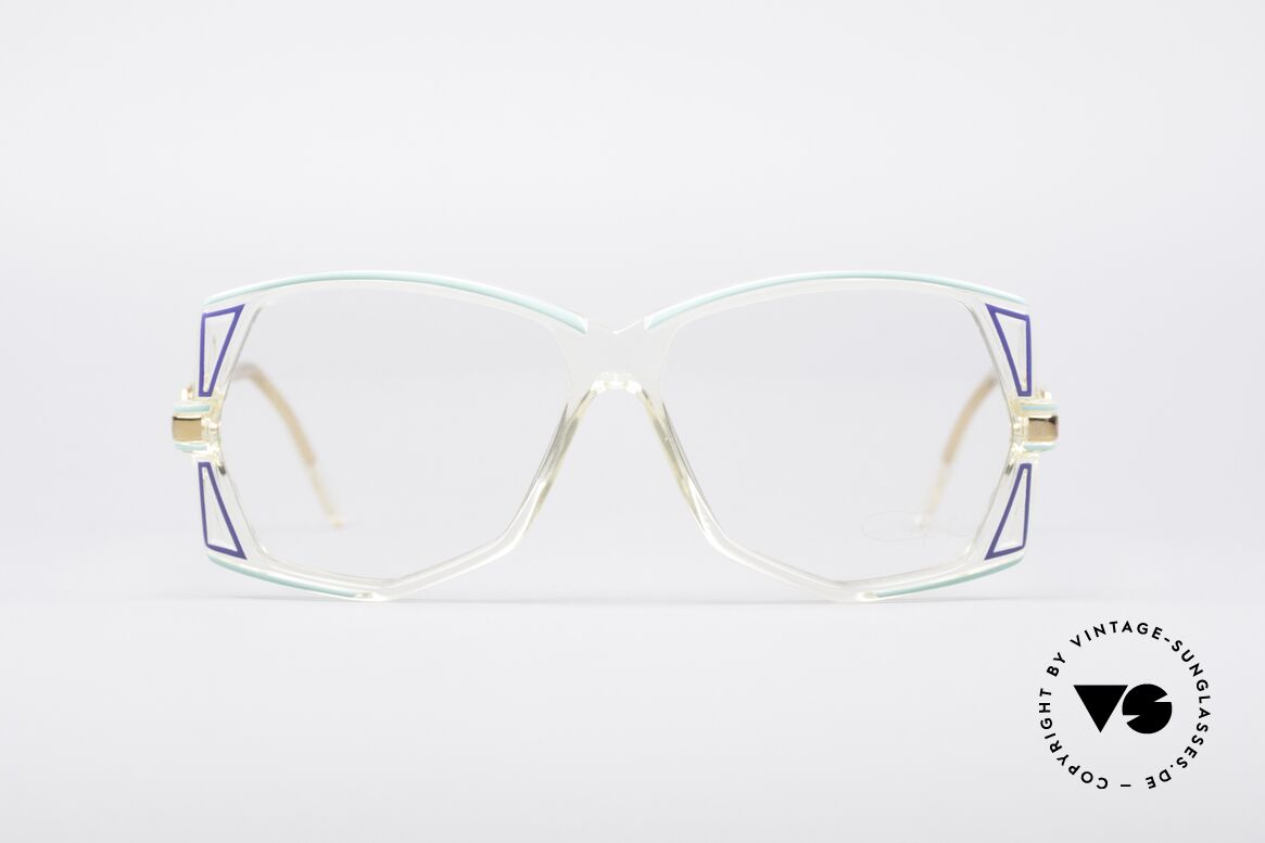 Cazal 172 Kristallklare 80er Brille, seltene Cazal-Designer Damenbrille aus den 1980ern, Passend für Damen