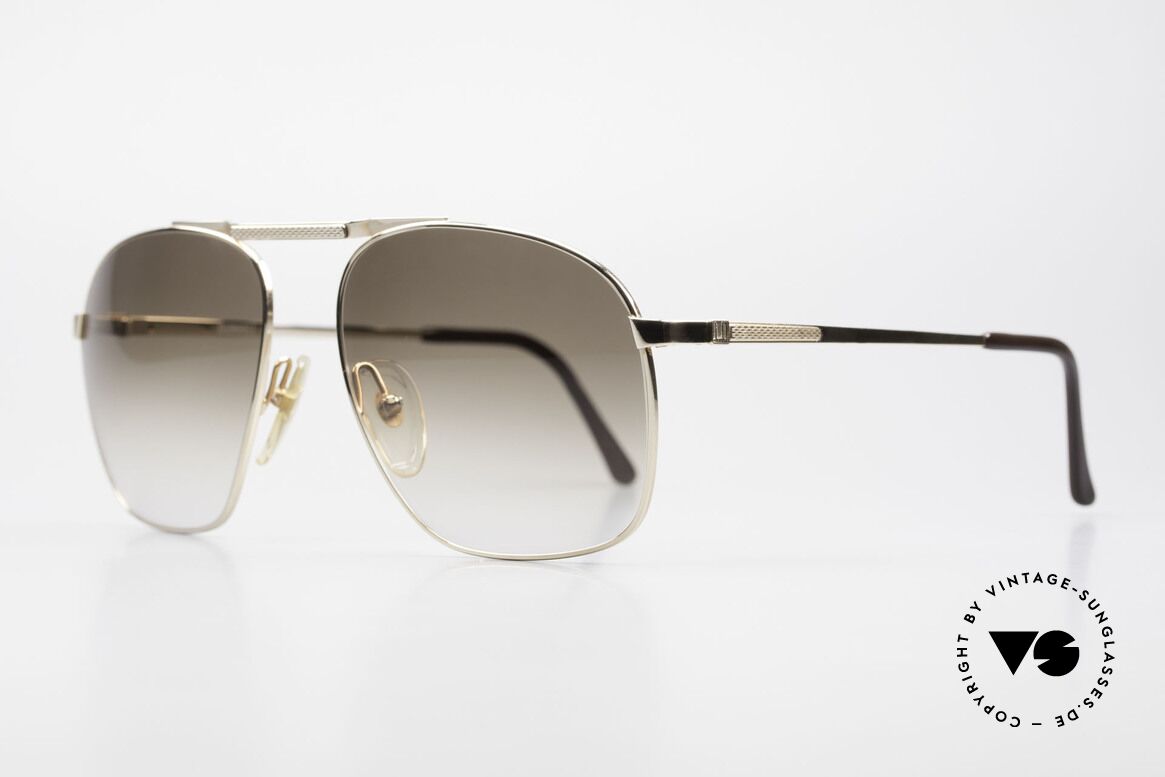 Dunhill 6046 Alte 80er Luxus Herrenbrille, vergoldeter Rahmen mit CR39 Gläsern in braun-Verlauf, Passend für Herren