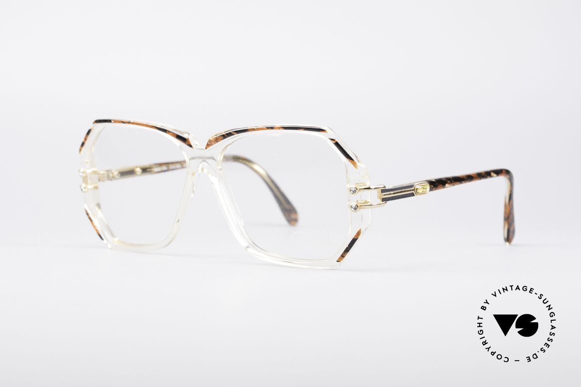 Cazal 169 Vintage Designer Brille, kristallklare Fassung mit Umrandungen in "Wurzelholz", Passend für Damen