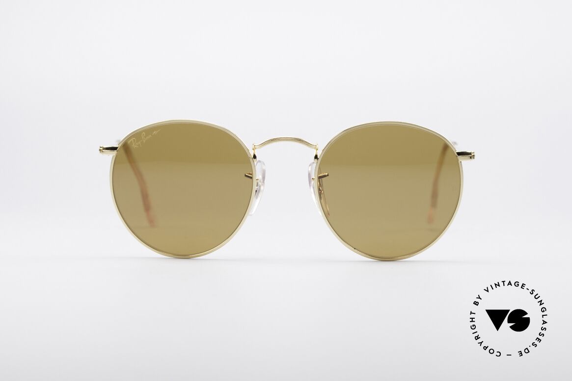 Ray Ban Round Metal 49 Driving Chromax, 1980er USA Ray Ban Round Metal 49 Sonnenbrille, Passend für Herren und Damen