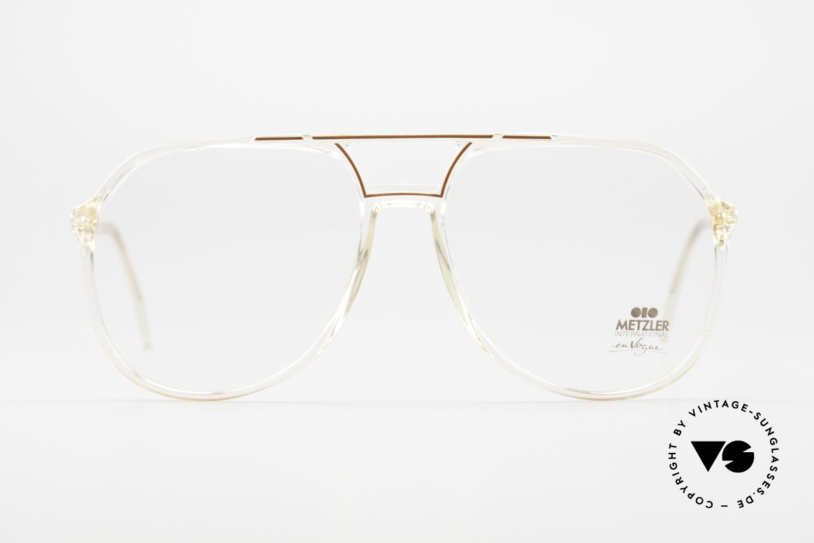 Metzler 0663 80er En Vogue Fassung Herren, transparenter Rahmen in klassischer Tropfenform, Passend für Herren