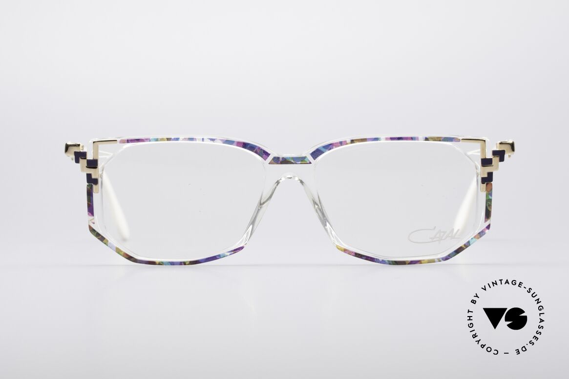 Cazal 357 Breite Designer Fassung, farbenfrohe vintage Cazal Designerbrille der 1990er, Passend für Damen