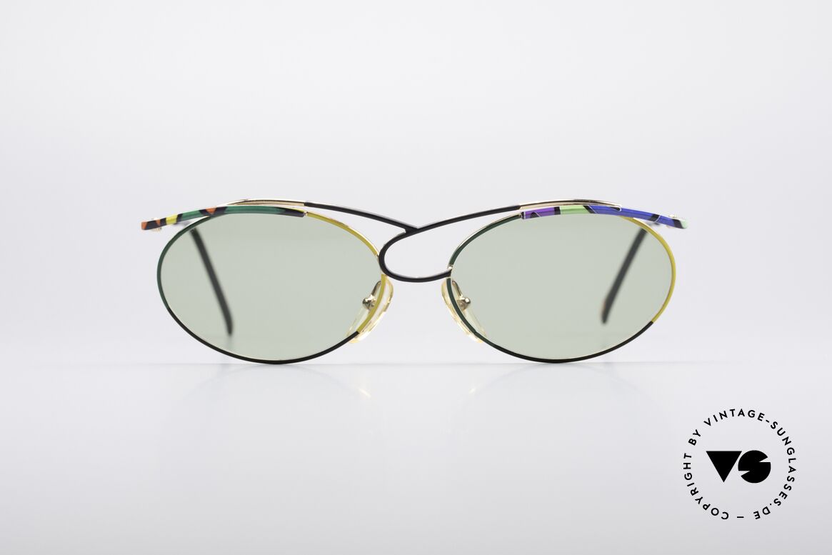 Casanova LC23 Kunstvolle 80er Sonnenbrille, außergewöhnliche Casanova Designerbrille von ca. 1985, Passend für Damen