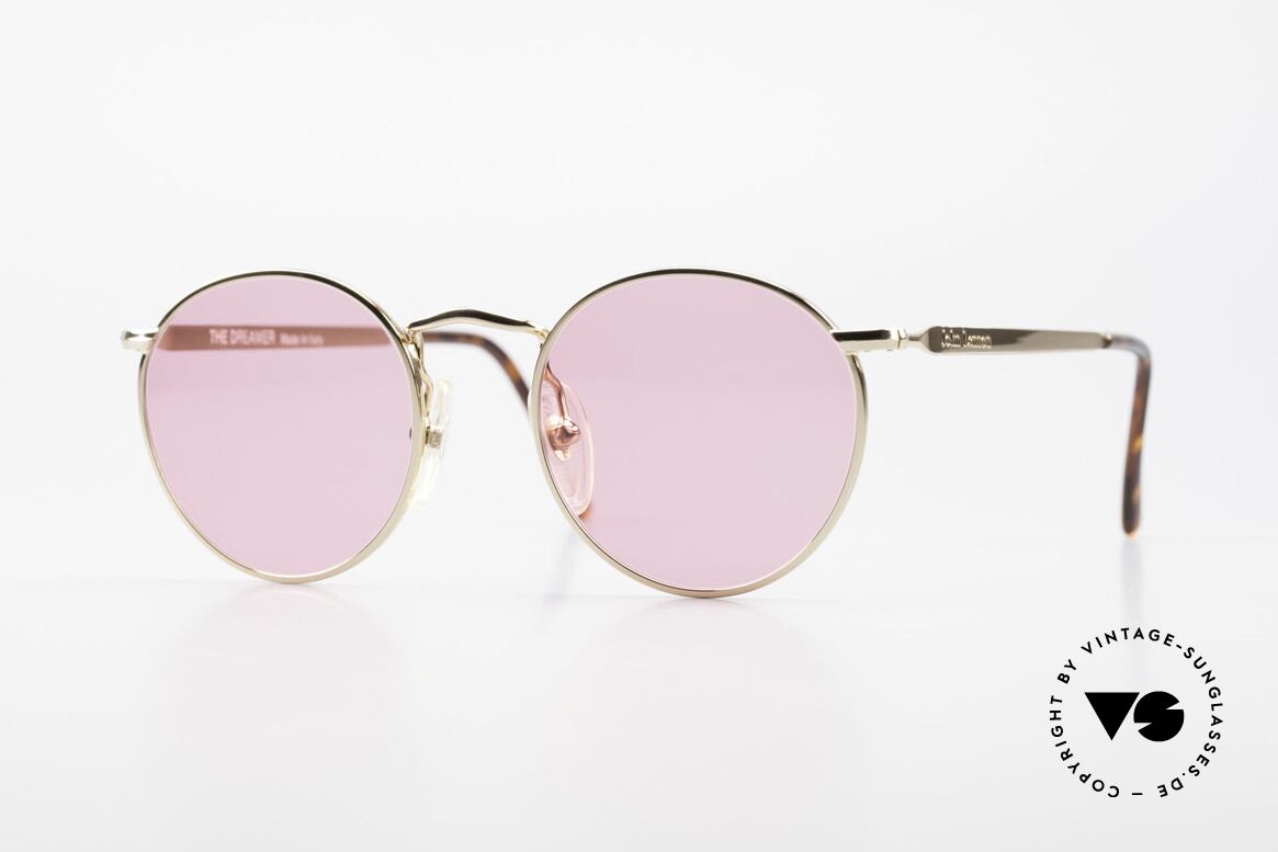 John Lennon - The Dreamer Die Rosarote Vintage Brille, Model 'The Dreamer': Panto-Brille in 47mm Größe, Passend für Herren und Damen