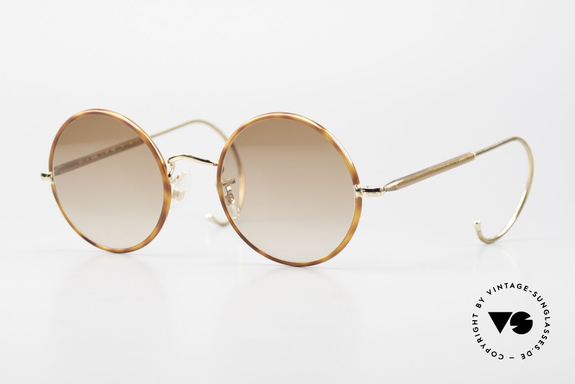 Savile Row Round 47/20 Harry Potter Brille 14kt GF, zeitlos runde vintage Sonnenbrille aus den 1980ern, Passend für Herren