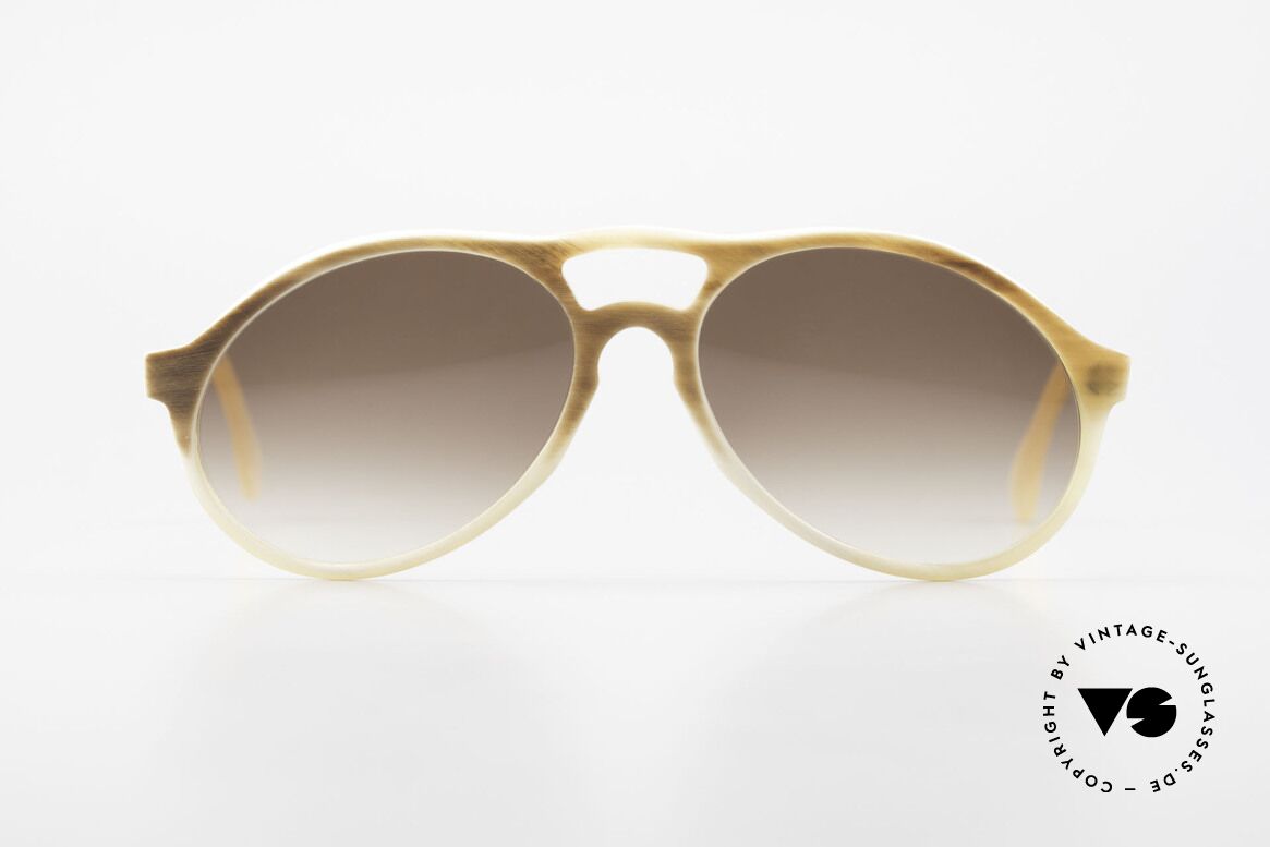 Bugatti 7343 Echt Büffelhorn Sonnenbrille, kostbare vintage BUGATTI Sonnenbrille in Größe 54-16, Passend für Herren