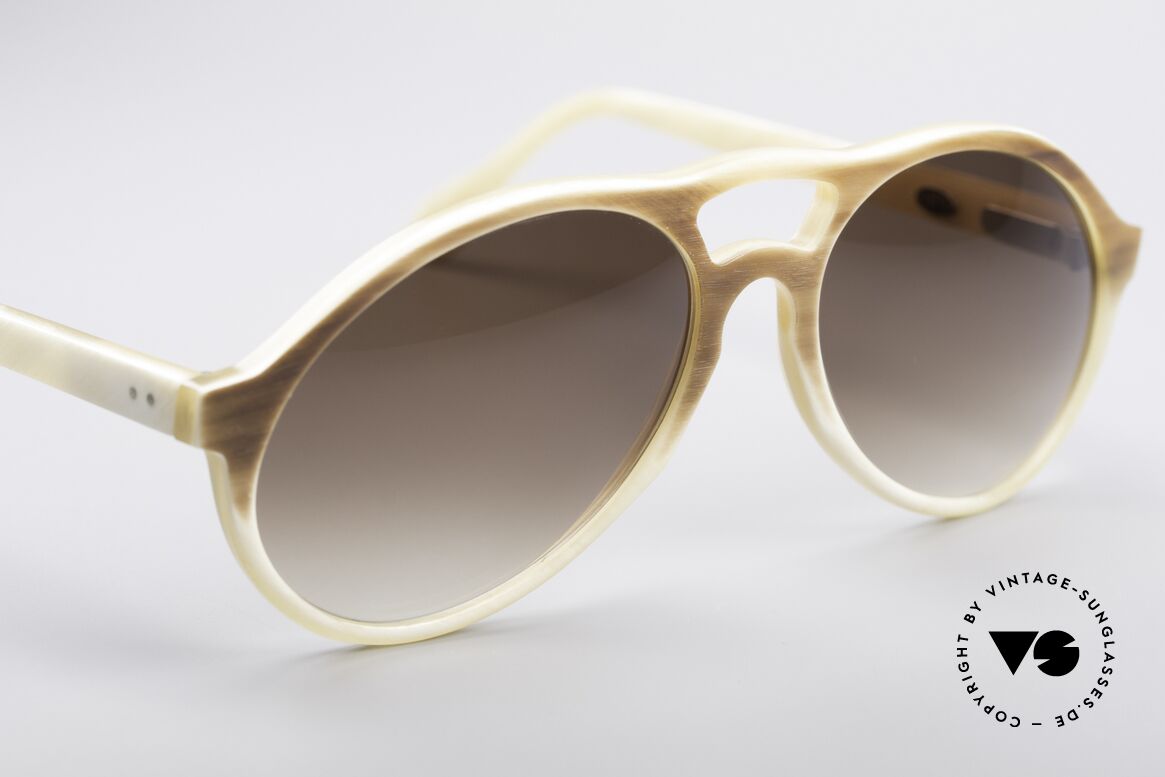 Bugatti 7343 Echt Büffelhorn Sonnenbrille, ein ungetragenes Original der späten 70er / frühen 80er, Passend für Herren