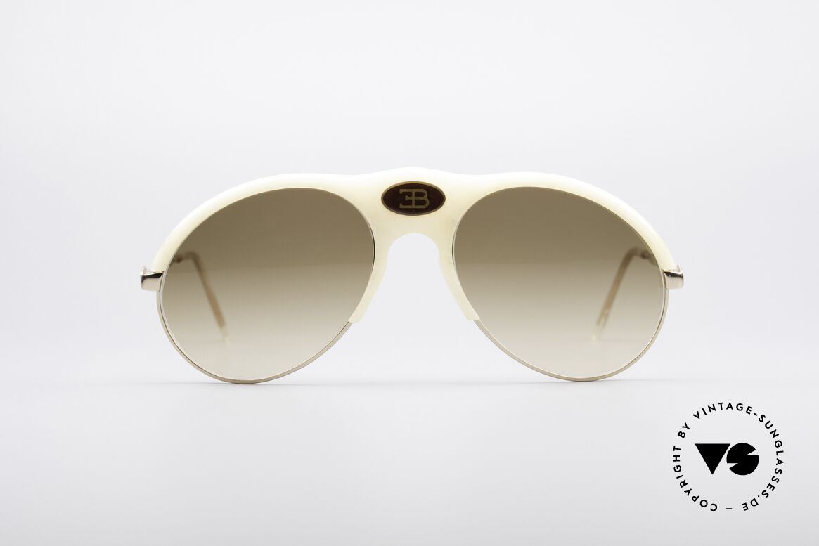 Bugatti 64748 Elfenbein Optik 70er Brille, sehr, sehr edle Bugatti vintage Luxus-Sonnenbrille, Passend für Herren