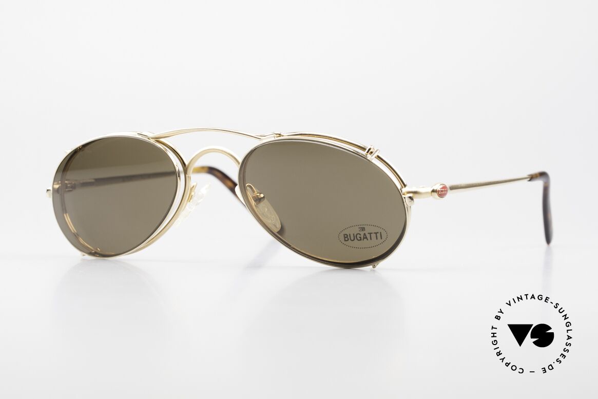 Bugatti 23407 Herrenbrille mit Sonnenclip, beste Materialien in erstklassiger Verarbeitung, Passend für Herren