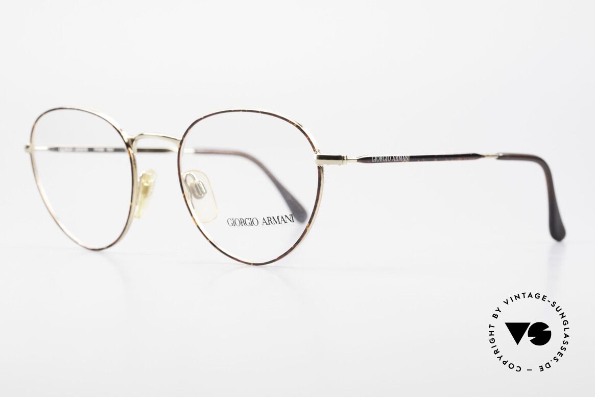 Giorgio Armani 165 Vintage Brille Panto 80er 90er, dezent elegante "kastanie / schildpatt" Kolorierung, Passend für Herren