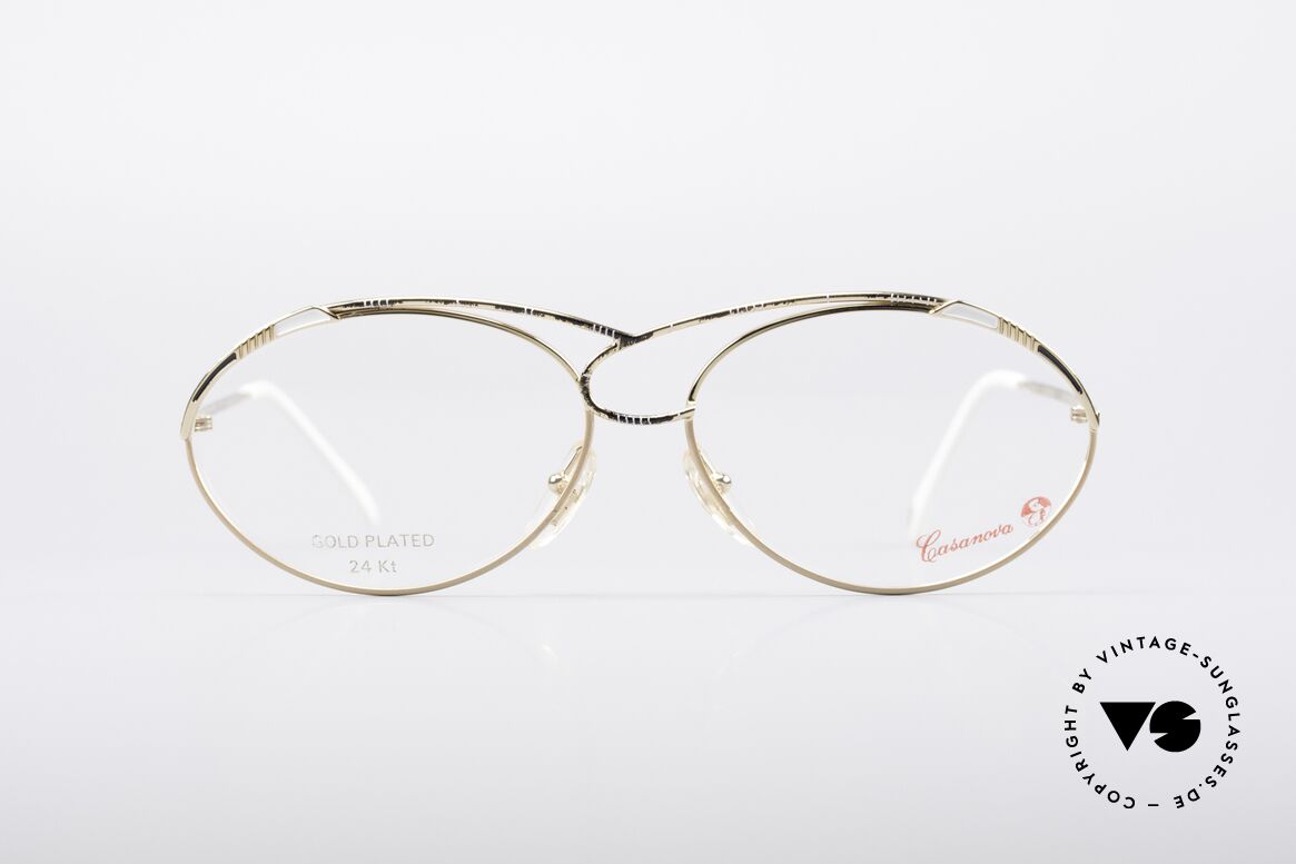 Casanova LC13 24kt Vergoldete Fassung, zauberhafte CASANOVA Designerbrille von circa 1985, Passend für Damen Casanova LC13 24kt Vergoldete Fassung, zauberhafte CASANOVA Designerbrille von circa 1985, Passend für Damen