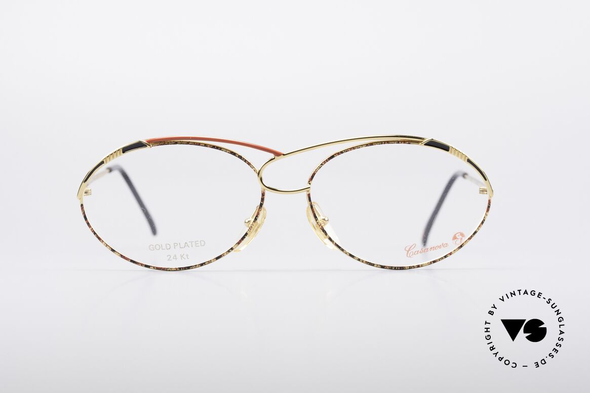 Casanova LC13 24kt Vergoldete Brille, zauberhafte CASANOVA Designerbrille von circa 1985, Passend für Damen Casanova LC13 24kt Vergoldete Brille, zauberhafte CASANOVA Designerbrille von circa 1985, Passend für Damen