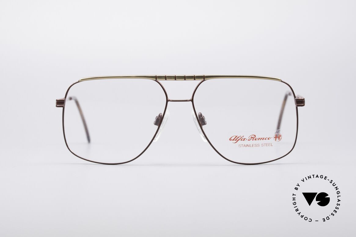Alfa Romeo 60-252 80er Vintage Brille, sportliche italienische vintage Fassung von Alfa Romeo, Passend für Herren