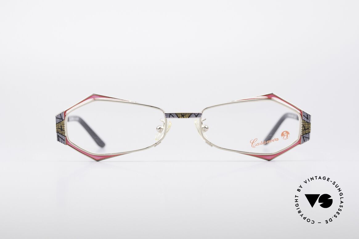 Casanova LC54 Damen Vintage Brille, auffällige Casanova Brillenfassung der frühen 1990er, Passend für Damen