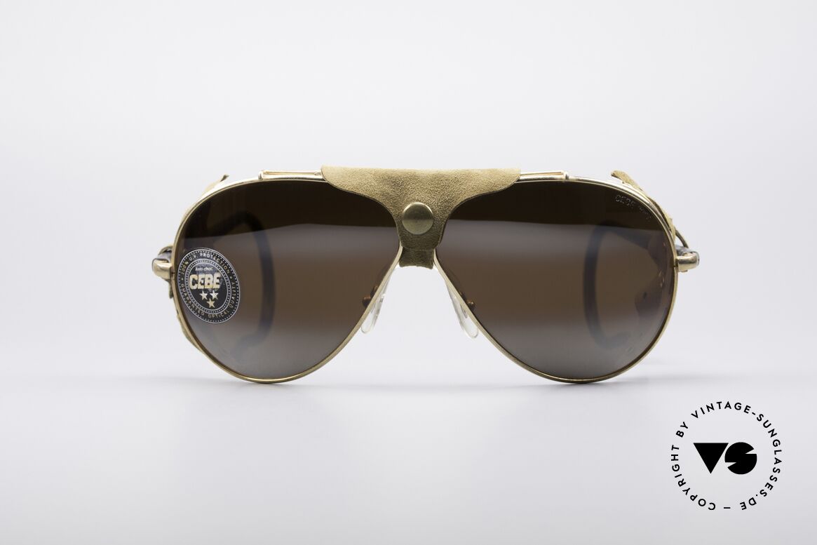 Cebe 3000 80er Ski Sportsonnenbrille, vintage Cebe Sportbrille für extreme Wetterbedingungen, Passend für Herren