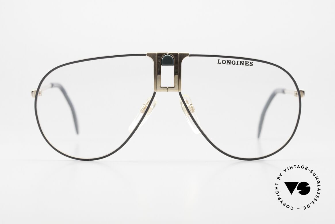 Longines 0154 Echte Alte 80er Pilotenbrille, hochwertige vintage LONGINES "Aviator"-Fassung, Passend für Herren