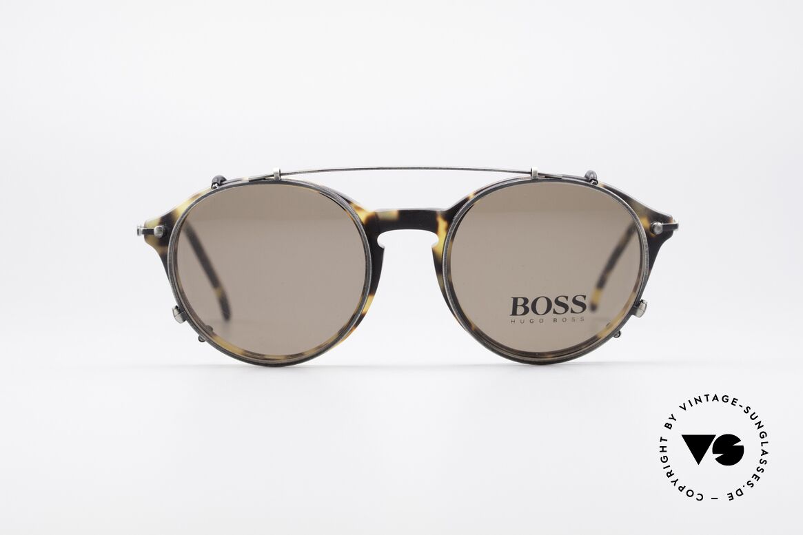 BOSS 5192 Sonnenclip Panto Brille 90er, klassische vintage Designer-Sonnenbrille von BOSS, Passend für Herren