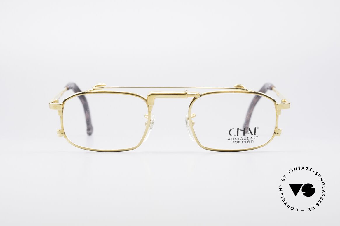 Chai No4 Square Vergoldete Wasserhahn Brille, außergewöhnliche CHAI vintage Brillen-Fassung, Passend für Herren und Damen