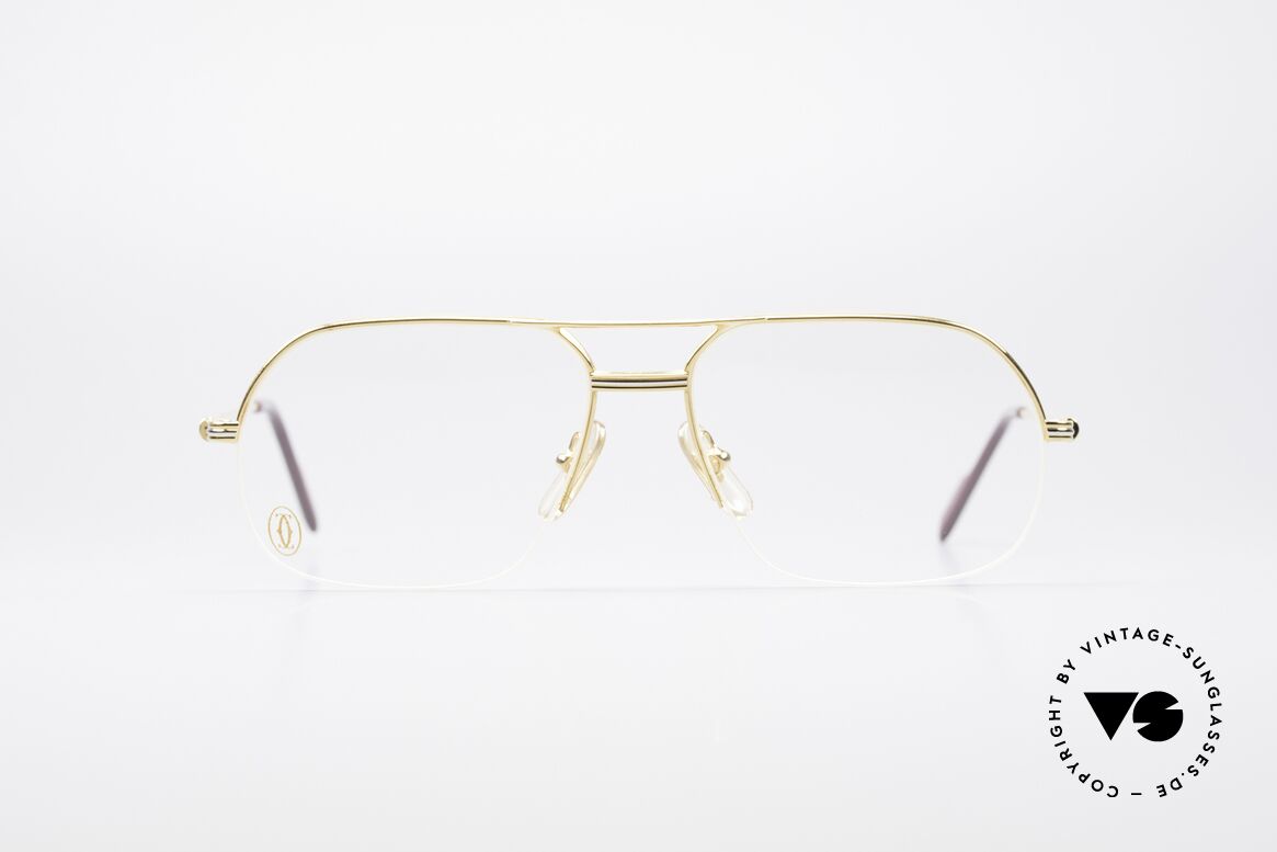 Cartier Orsay Halbrand Luxus Herrenbrille, markante Cartier Brillenfassung in Größe 56°15, Passend für Herren