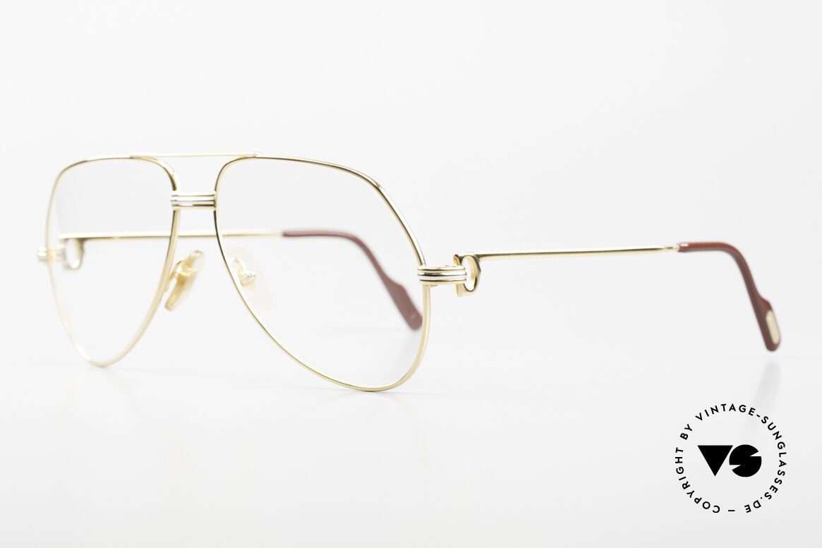 Cartier Vendome LC - M Luxus Aviator Brille 22kt, dieses Modell mit LC-Dekor in MEDIUM Gr. 59-14, 140, Passend für Herren