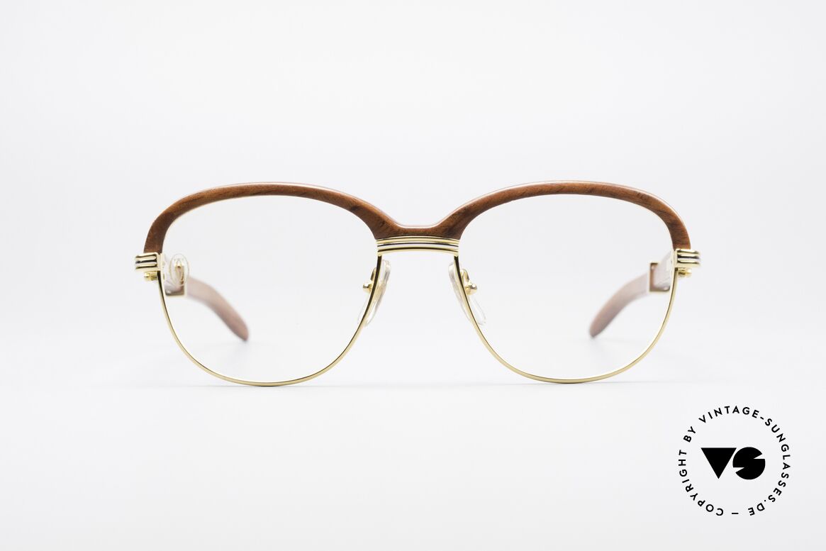 Cartier Malmaison Bubinga Edelholzbrille, außergewöhnliche CARTIER vintage Luxus-Brille, Passend für Herren und Damen