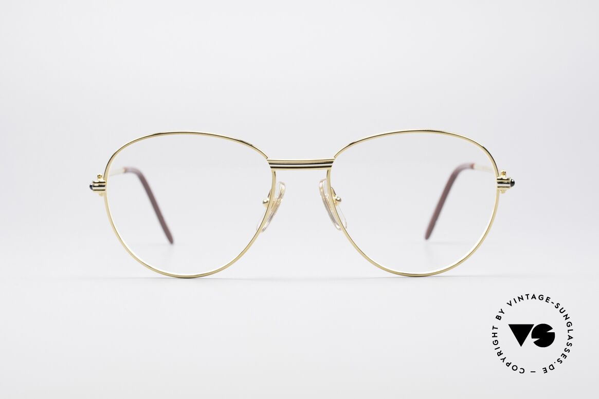 Cartier S Saphirs 0,94 ct Edelstein Luxusbrille, runde Cartier Luxus-Brillenfassung; Größe 55°18, Passend für Damen