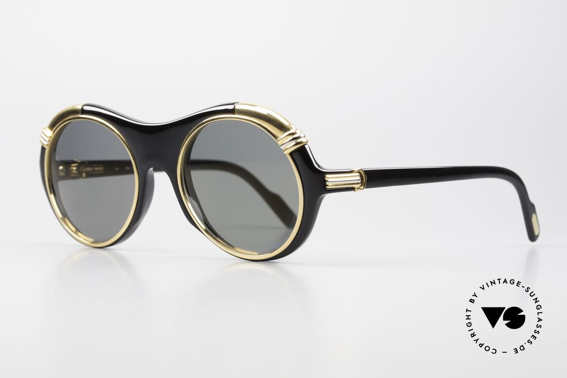 Cartier Diabolo Luxus Promi Sonnenbrille 1991, Fassung mit Federscharnieren: Medium Gr. 53/21, 130, Passend für Herren und Damen