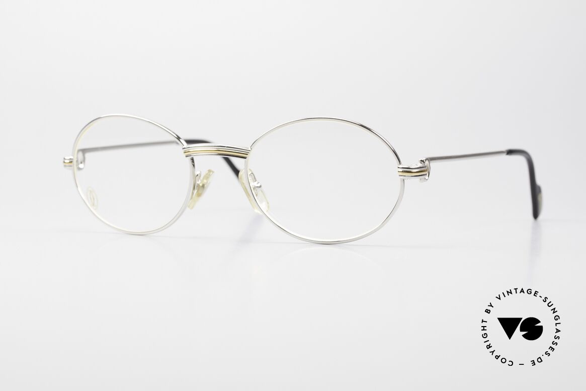 Cartier Saint Honore Ovale 90er Platin Luxusbrille, edles & zeitloses Design, Medium-Größe 51°20, 135, Passend für Herren und Damen