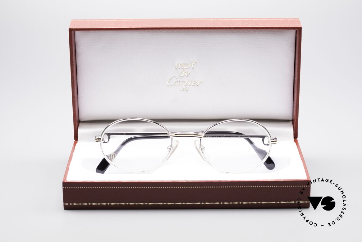 Cartier Saint Honore Ovale 90er Platin Luxusbrille, Größe: small, Passend für Herren und Damen