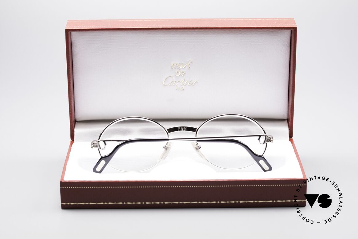 Cartier Saint Honore Ovale 90er Platin Luxusbrille, Größe: small, Passend für Herren und Damen