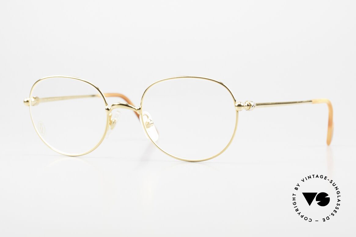 Cartier Antares - S Runde 90er Luxusbrille Unisex, Modell aus der feinen 'Thin Rim' Collection von Cartier, Passend für Herren und Damen