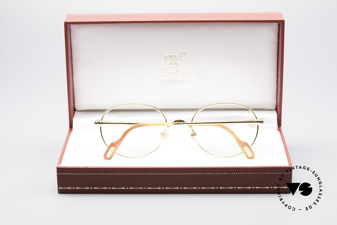 Cartier Antares Runde 90er Luxusbrille Unisex, Größe: small, Passend für Herren und Damen