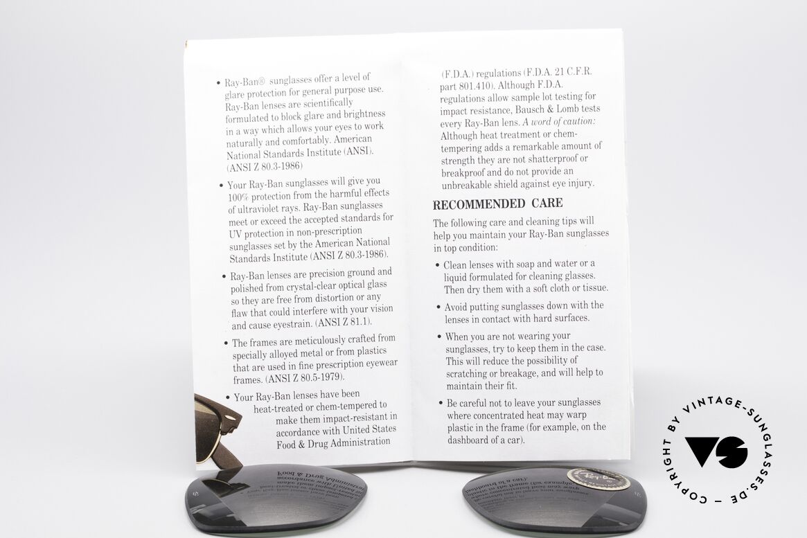 Ray Ban Wayfarer I Lenses B&L USA Sonnengläser G15, passend für Wayfarer I = 50mm (5022 und 5024), Passend für Herren und Damen