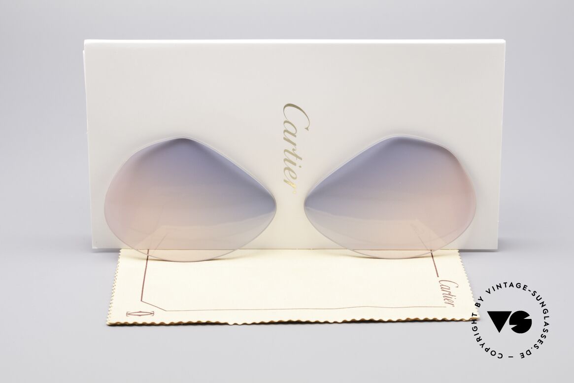 Cartier Vendome Lenses - L Gläser Blau Pink Verlauf, Ersatzgläser für Cartier Modell Vendome LARGE 62mm, Passend für Herren