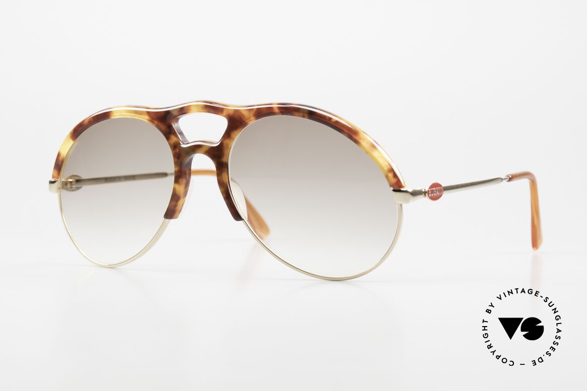 Bugatti 64900 Schildpatt Optik 80er Brille, sehr edle 80er BUGATTI vintage Luxus-Sonnenbrille, Passend für Herren