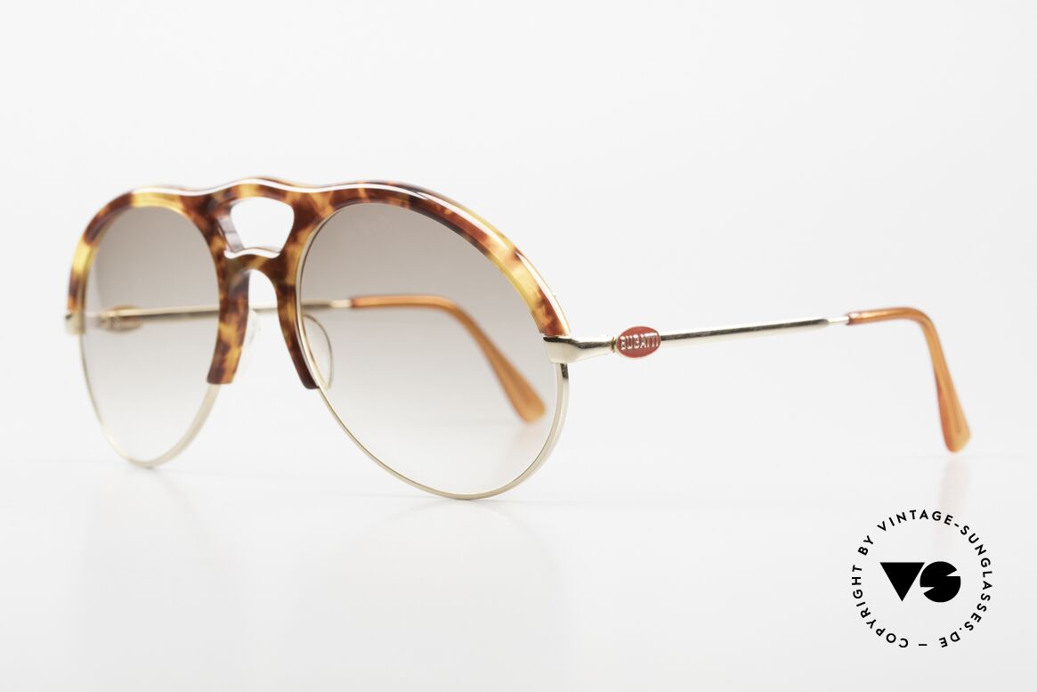 Bugatti 64900 Schildpatt Optik 80er Brille, Gläser in einem braun-Verlauf (100% UV Protection), Passend für Herren
