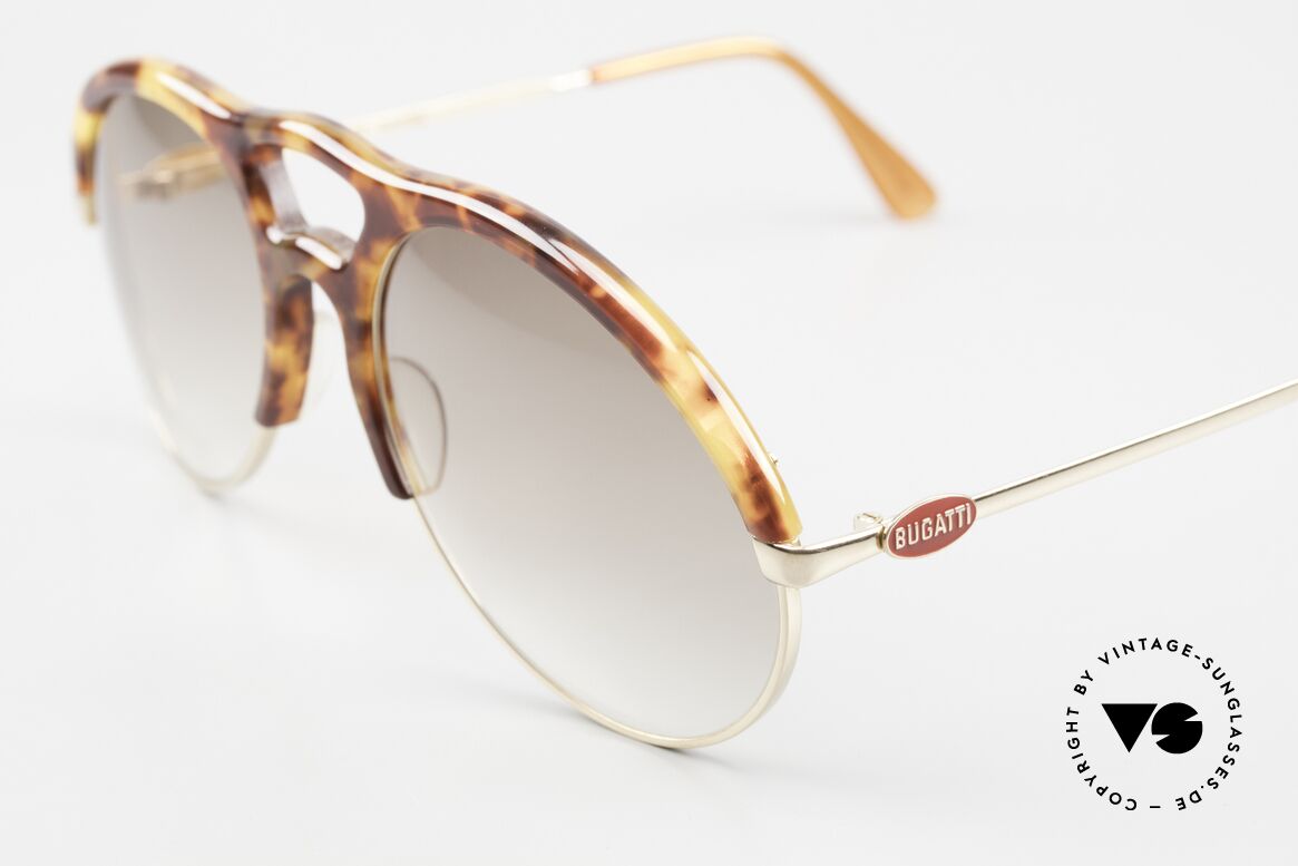 Bugatti 64900 Schildpatt Optik 80er Brille, kostbare; vergoldete RARITÄT; echtes Sammlerstück, Passend für Herren
