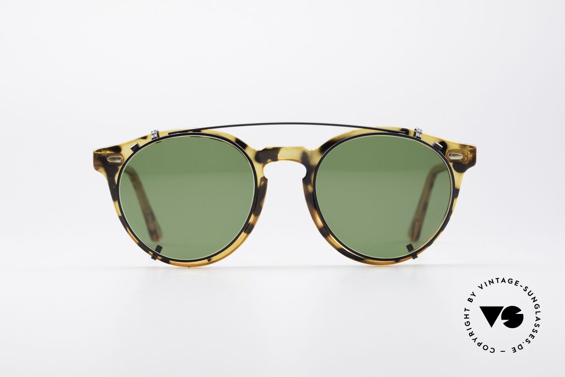 Carrera 5256 Clip Panto Vintage Brille, zeitlose Carrera Sunjet Designerbrille mit Sonnen-Clip, Passend für Herren und Damen
