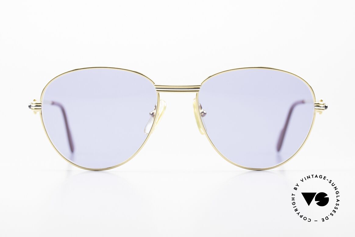Cartier S Saphirs 0,94 ct Edelstein Sonnenbrille, runde Cartier Luxus-Sonnenbrille in Größe 55°18, Passend für Damen