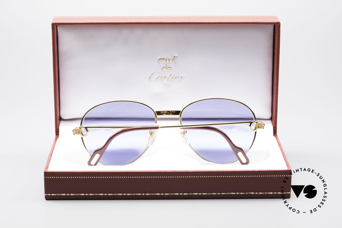 Cartier S Saphirs 0,94 ct Edelstein Sonnenbrille, ungetragen + OVP (sehr selten in diesem Zustand), Passend für Damen