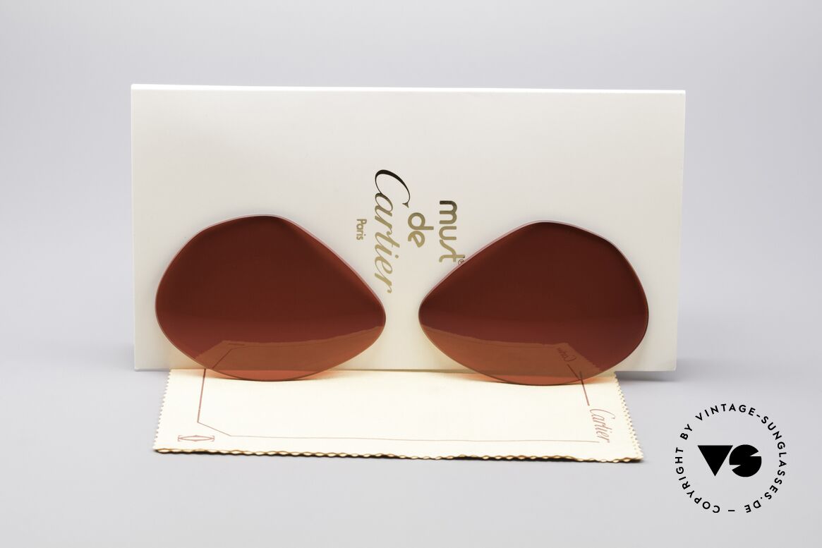 Cartier Vendome Lenses - L Sonnengläser 3D Rot, neue CR39 UV400 Kunststoff-Gläser (100% UV Schutz), Passend für Herren