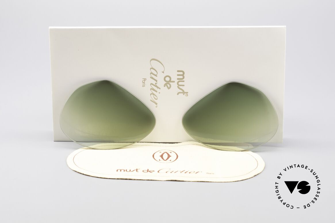 Cartier Vendome Lenses - L Sonnengläser Grün Verlauf, Ersatzgläser für Cartier Modell Vendome LARGE 62mm, Passend für Herren
